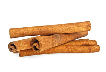 Cinnamon sticks isolated on a white background