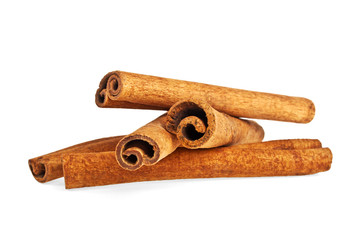 Cinnamon sticks isolated on a white background