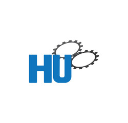 hu alphabet with 2 gears