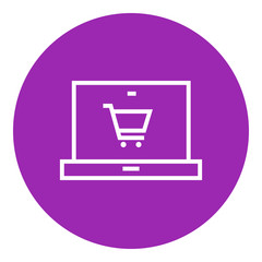 Online shopping line icon.