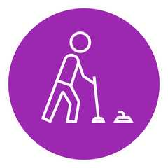 Curling line icon.