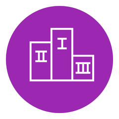 Winners podium line icon.