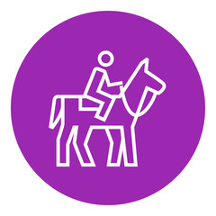 Horse riding line icon.