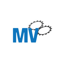 Fototapeta premium mv alphabet with 2 gears