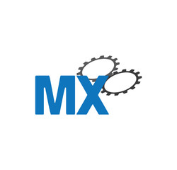 Fototapeta premium mx alphabet with 2 gears