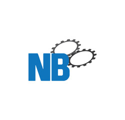 Fototapeta premium nb alphabet with 2 gears