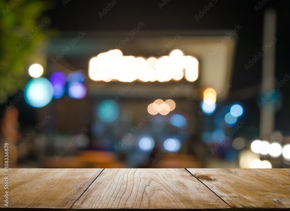 Wall mural dark bar with table top can put or montage your products for display.and abstract backgrounds with b