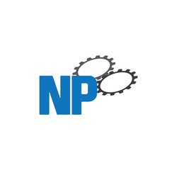 Fototapeta premium np alphabet with 2 gears