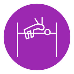 High jump line icon.