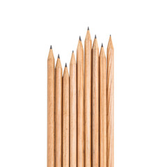 Groups of wooden pencil isolate on white background