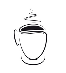 hohe tasse mit kaffee