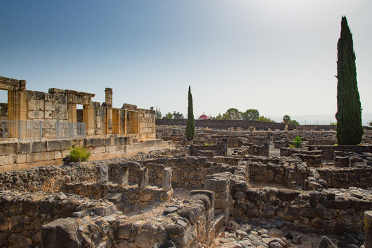 The ruins  in the small town Capernaum
