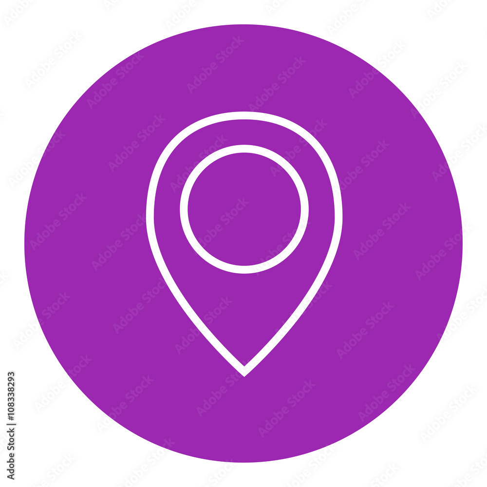 Poster map pointer line icon.