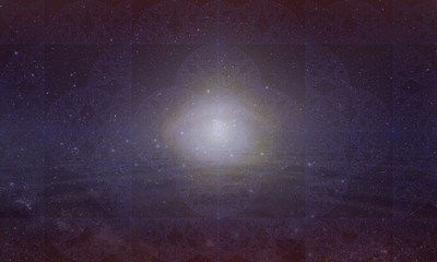 Obraz premium Fraktalny kosmiczny ocean przestrzennej świadomości