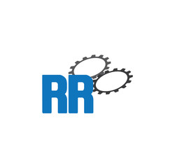 Fototapeta premium rr alphabet with 2 gears