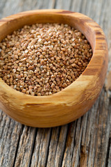 buckwheat on a wooden background