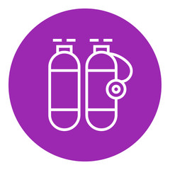Oxygen tank line icon.