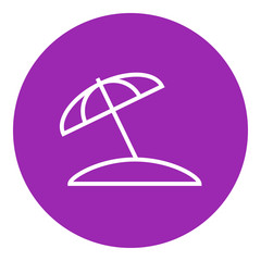 Beach umbrella line icon.