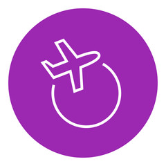Fototapeta premium Travel by plane line icon.