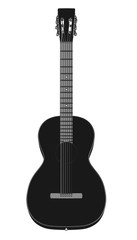 Naklejka premium 2d cartoon illustration of acoustic guitar