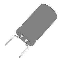 2d cartoon illustraion of capacitor