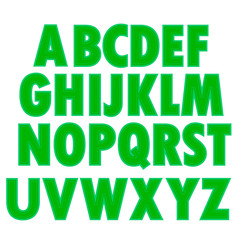 Fototapeta premium Green Textile Alphabet