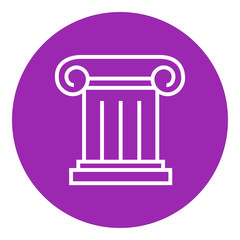 Ancient column line icon.