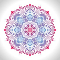 Color circular pattern. Round kaleidoscope of floral elements