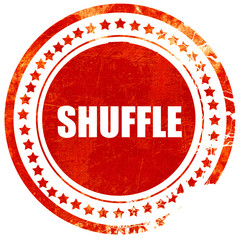 shuffle dance, grunge red rubber stamp with rough lines and edge