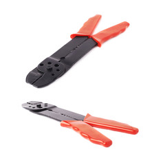 Set of wire stripper over white isolated background