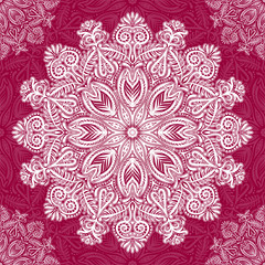 Color circular pattern. Round kaleidoscope of floral elements