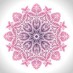 Color circular pattern. Round kaleidoscope of floral elements