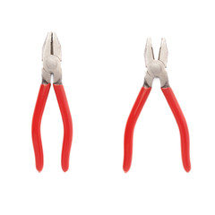 Set of Pliers hand tool isolated over white background