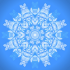 Color circular pattern. Round kaleidoscope of floral elements