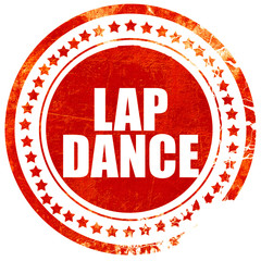 lap dance, grunge red rubber stamp with rough lines and edges