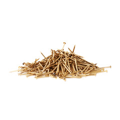 Pile of nails isolated over white background