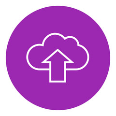 Cloud with arrow up line icon.