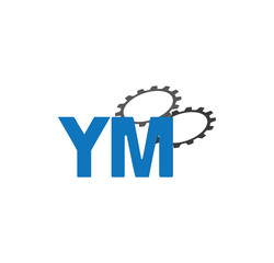 Fototapeta premium ym alphabet with 2 gears