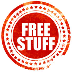 free stuff, grunge red rubber stamp with rough lines and edges