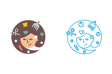 Logo template for beauty, hairdressing salon, barbershop