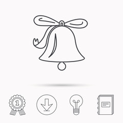 Ringing bell icon. Sound handbell sign.