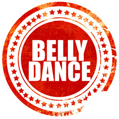 belly dance, grunge red rubber stamp with rough lines and edges