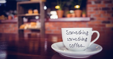 Composite image of something something coffee
