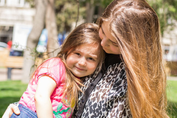 Obraz premium mother and little daughter