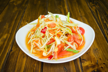 Famous Thai food, papaya salad