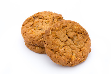Oatmeal cookies with isolated background.