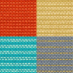 Fototapeta premium Set of Garter Stitch seamless patterns.