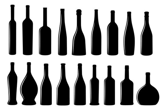 Wine bottle icon vector collection eps 10 vector