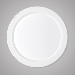 Ceramic circle white plate