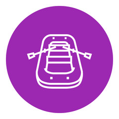 Inflatable boat line icon.